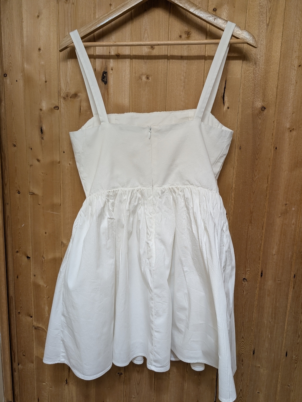 Zara White Cotton Voluminous Milkmaid Summer Pleated Sleeveless Mini Dress - Picture 5 of 7